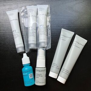 7 Pcs Haircare Sample Lot Olaplex No. 3 4 & 5 + Living Proof Root Lifting Spray